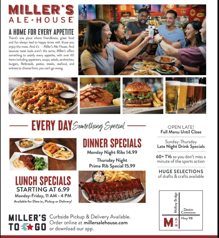 Miller's Ale House Menu | Full Food & Drink Selection at Miller's ...